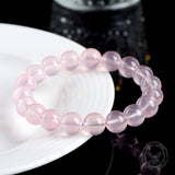 Simple Moissanite Natural Pink Crystal Bead Bracelet | Gthic.com
