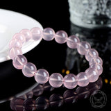 Simple Moissanite Natural Pink Crystal Bead Bracelet