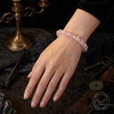 Simple Moissanite Natural Pink Crystal Bead Bracelet