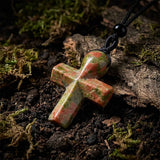 Simple Natural Crystal Cross Charm Necklace