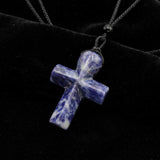 Simple Natural Crystal Cross Charm Necklace | Gthic.com