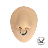 Simple Oval Shape G23 Titanium Pierced Nose Ring 02 | Gthic.com