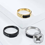 Simple Rectangular Drip Glue Stainless Steel Ring 01 | Gthic.com