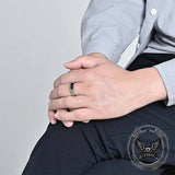 Simple Rectangular Drip Glue Stainless Steel Ring 02 | Gthic.com