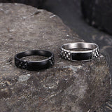 Simple Rectangular Drip Glue Stainless Steel Ring
