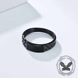 Simple Rectangular Drip Glue Stainless Steel Ring