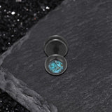 Simple Round Turquoise Stainless Steel Stud Earrings