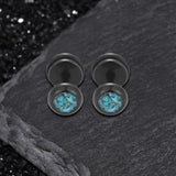 Simple Round Turquoise Stainless Steel Stud Earrings