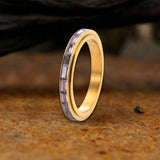 Simple Single-Row Zircon Stainless Steel Spinner Ring