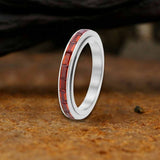 Simple Single-Row Zircon Stainless Steel Spinner Ring