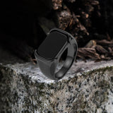 Simple Smooth Black Gemstone Stainless Steel Ring