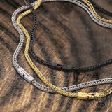 Simple Solid Color Jewelry Buckle Stainless Steel Necklace | Gthic.com