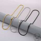 Simple Solid Color Jewelry Buckle Stainless Steel Necklace | Gthic.com