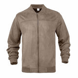 Simple Solid Color Suede Casual Zip-Up Jacket
