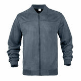 Simple Solid Color Suede Casual Zip-Up Jacket