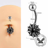 Simple Spider Web Angel Stainless Steel Belly Ring