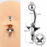 Simple Spider Web Angel Stainless Steel Belly Ring