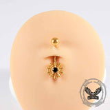 Simple Spider Web Angel Stainless Steel Belly Ring 02 | Gthic.com