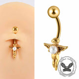 Simple Spider Web Angel Stainless Steel Belly Ring