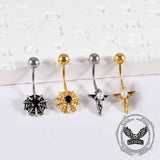 Simple Spider Web Angel Stainless Steel Belly Ring