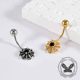 Simple Spider Web Angel Stainless Steel Belly Ring
