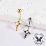 Simple Spider Web Angel Stainless Steel Belly Ring