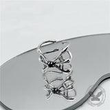 Simple Spider Web Sterling Silver Open Ring | Gthic.com