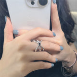 Simple Spider Web Sterling Silver Open Ring