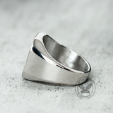 Simple Square Colorful Gemstone Stainless Steel Ring