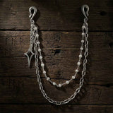 Simple Star Double-Layer Alloy Faux Pearl Pants Chain | Gthic.com