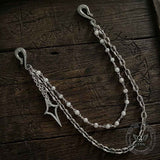 Simple Star Double-Layer Alloy Faux Pearl Pants Chain