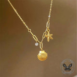 Simple Starfish Shell Stainless Steel Necklace