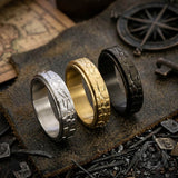 Simple Stone Texture Stainless Steel Spinner Ring | Gthic.com