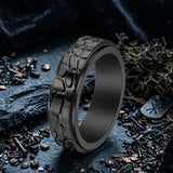 Simple Stone Texture Stainless Steel Spinner Ring