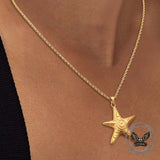Simple Swirl Starfish Stainless Steel Necklace 02 | Gthic.com