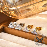 Simple Triangle Zircon Inlaid Stainless Steel Earrings