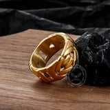 Simple V-shaped Emperor Chain Couple Stainless Steel Ring