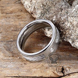 Simple Wire Rope Design Zircon Stainless Steel Ring