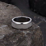 Simple Woven Mesh Design Stainless Steel Ring