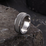 Simple Woven Mesh Design Stainless Steel Ring