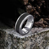 Simple Woven Mesh Design Stainless Steel Ring 02 | Gthic.com