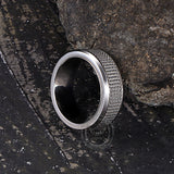 Simple Woven Mesh Design Stainless Steel Ring