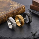 Simple Woven Pattern Stainless Steel Spinner Ring | Gthic.com