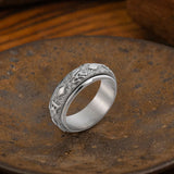 Six-Character Mantra Stainless Steel Spinner Ring 03 | Gthic.com