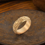 Anillo giratorio de acero inoxidable Mantra de seis palabras