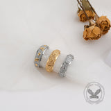 Anillo giratorio de acero inoxidable Mantra de seis palabras