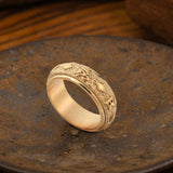 Anillo giratorio de acero inoxidable Mantra de seis palabras