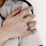 Skeleton Guard Zircon Stainless Steel Skull Ring