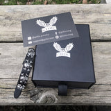 Pulsera punk de cuero de aleación de calavera