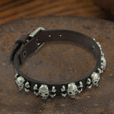 Skull Alloy Leather Punk Bracelet | Gthic.com